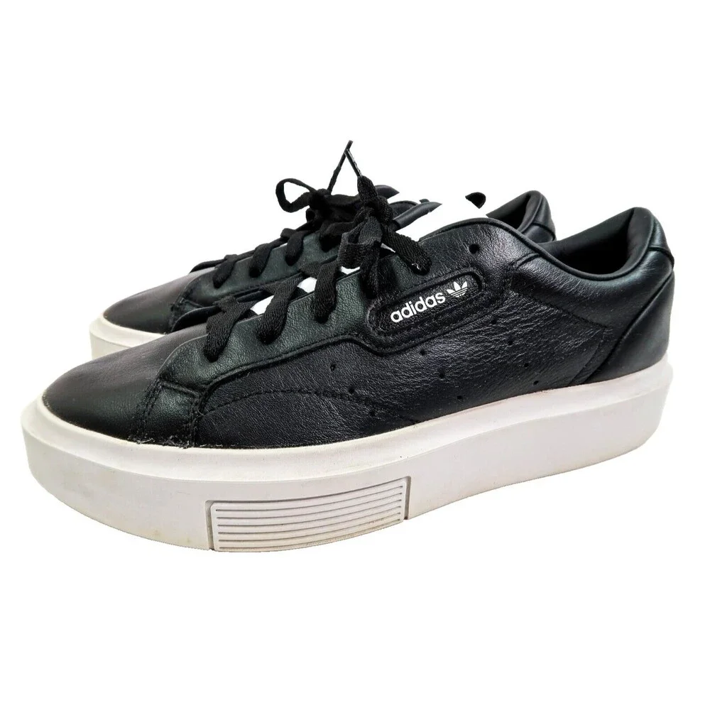 Adidas Sleek Super Chunky Sole Women's Size 10 Lace Up Low Top White Black